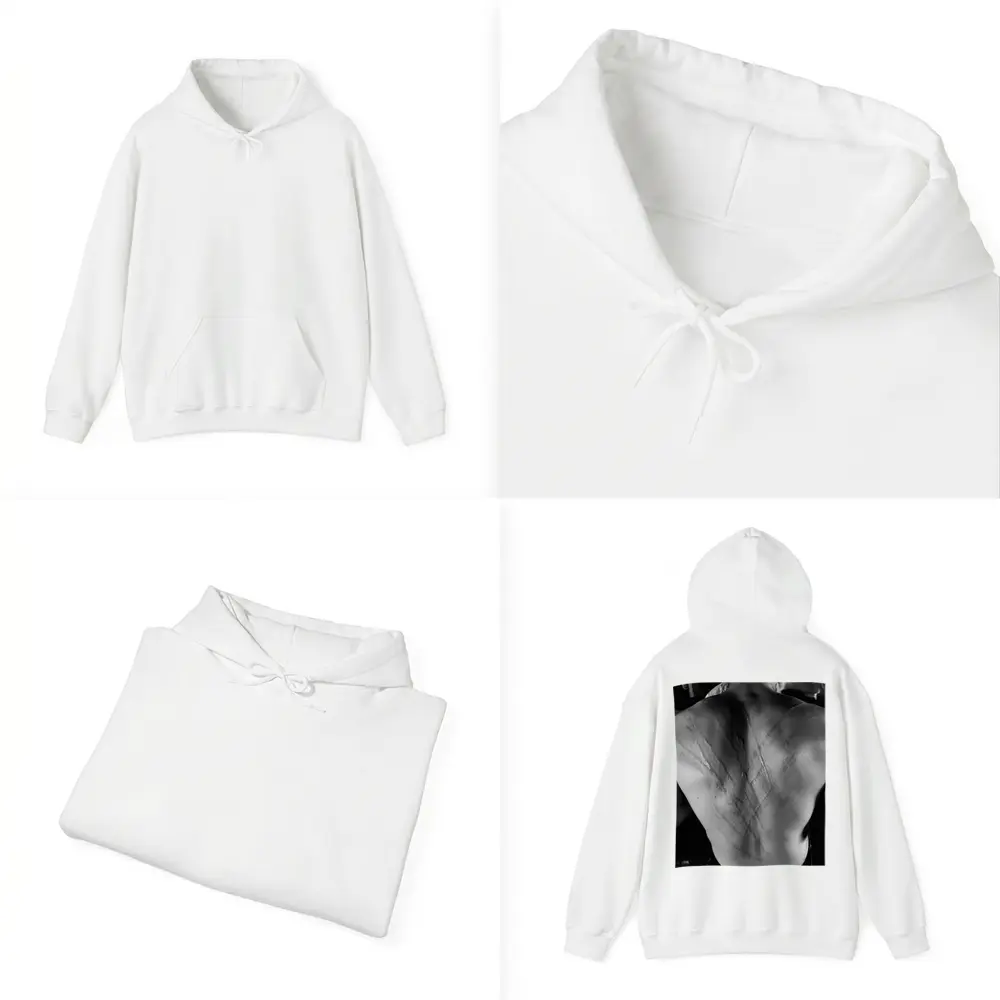 Scarred Male Back Black White Photography – Hoodies