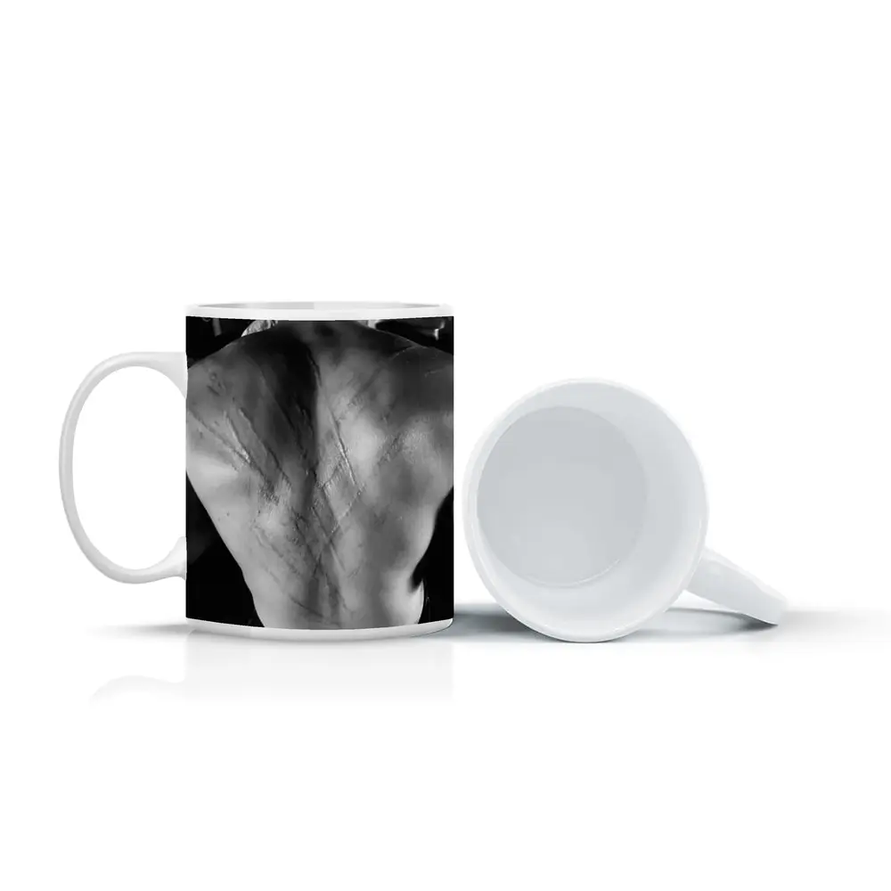 Scarred Male Back Black White Photography – Mugs