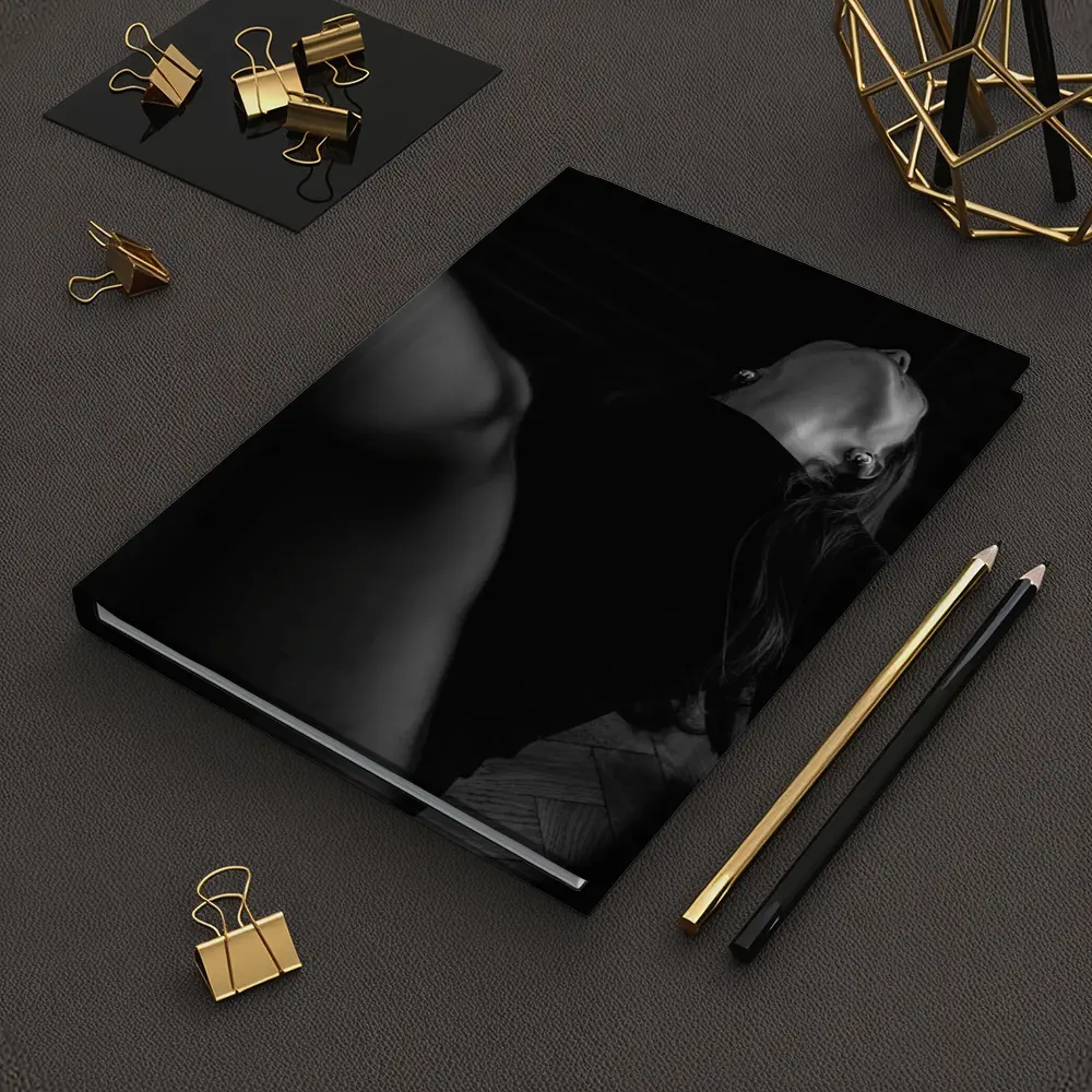Black and White Woman Figure Dark Interior – Notebooks