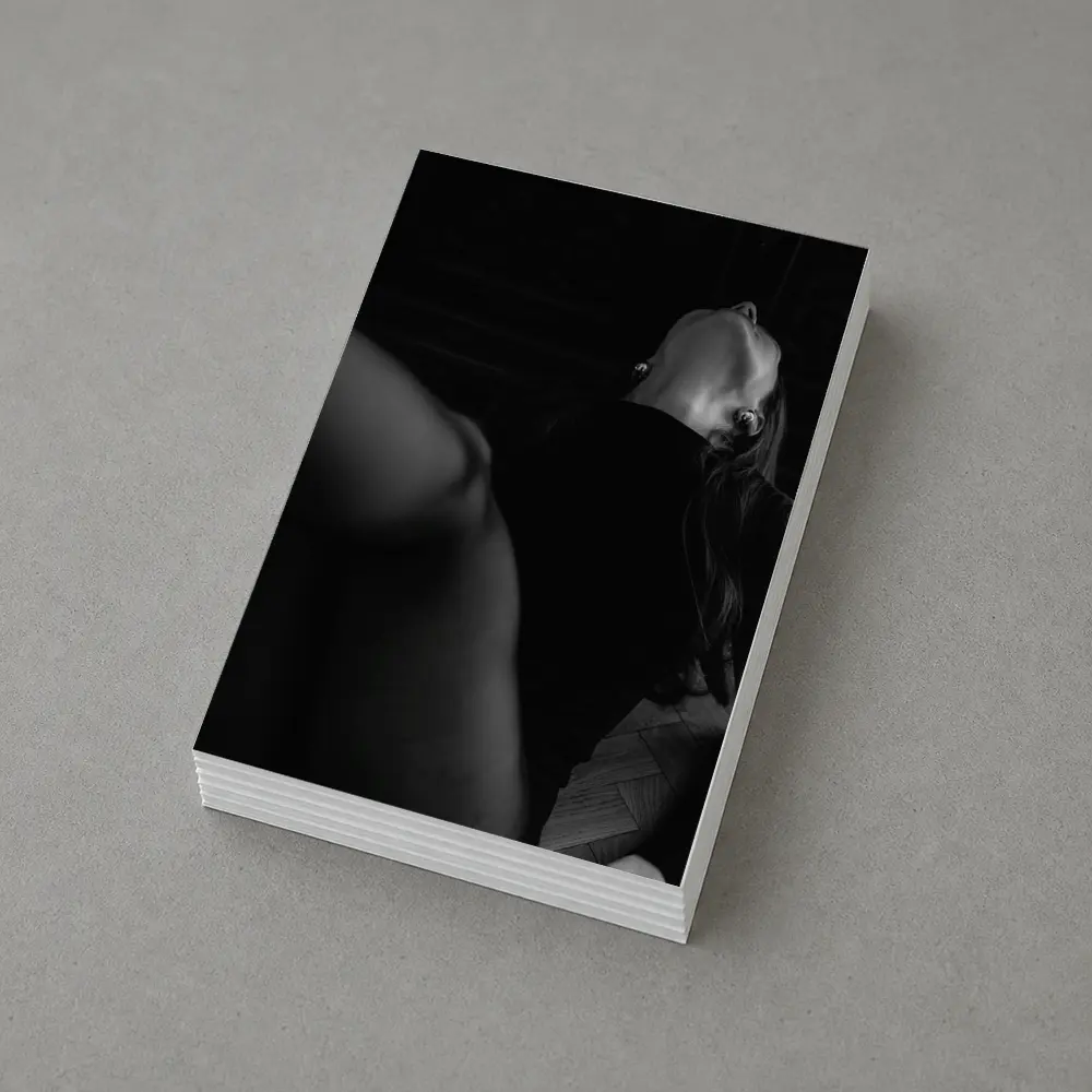 Black and White Woman Figure Dark Interior – Postcards