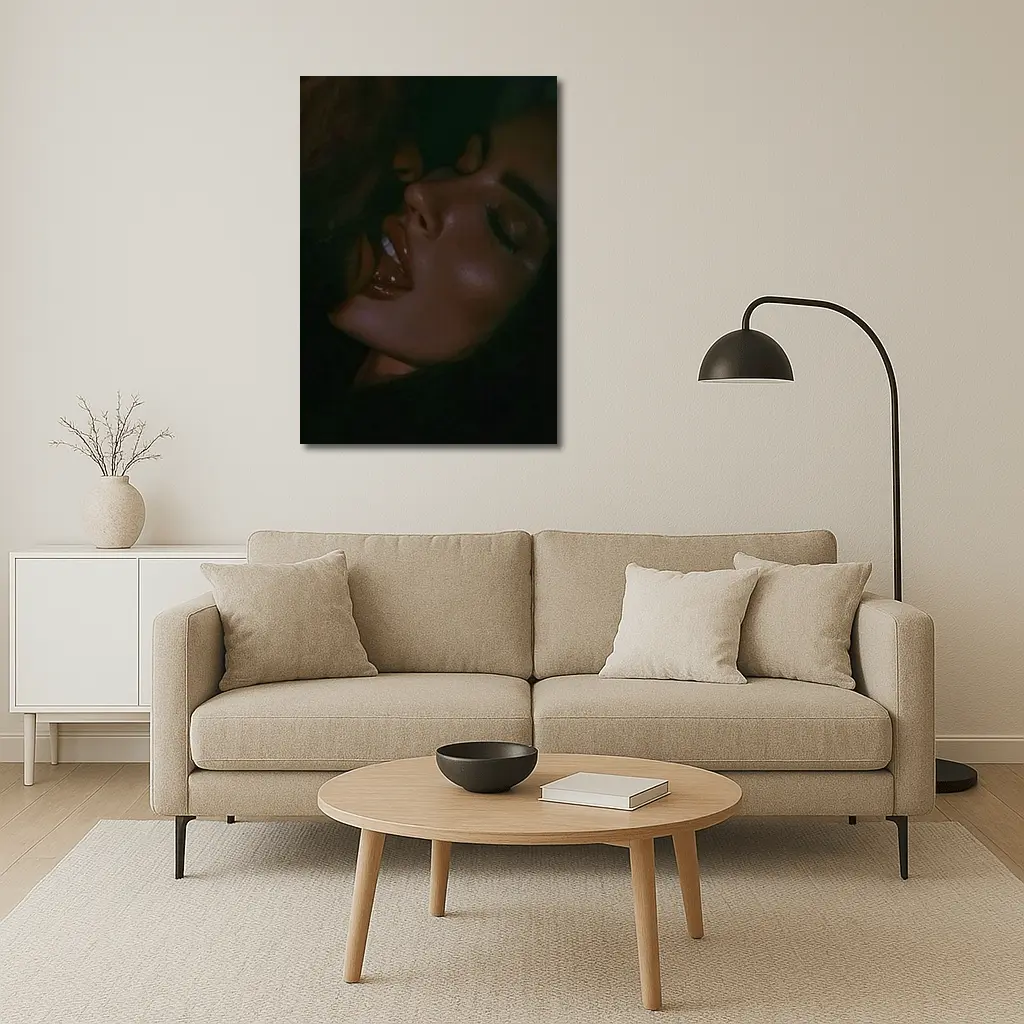 Dark Moody Woman Portrait Dramatic Lighting – Wall Art