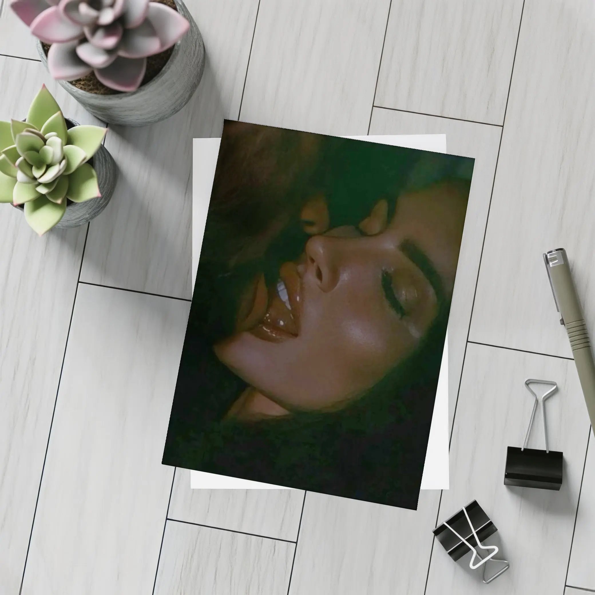 Dark Moody Woman Portrait Dramatic Lighting – Postcards