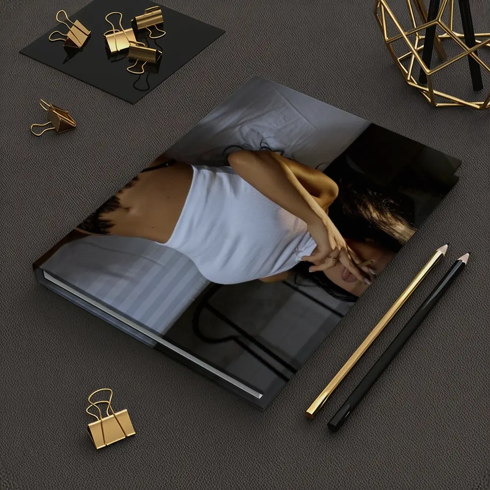 Sensual Woman Reclining On White Bed – Notebooks
