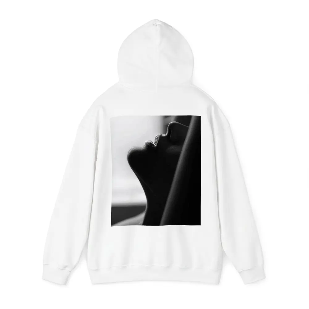 Black and White Female Profile Silhouette Art – Hoodies