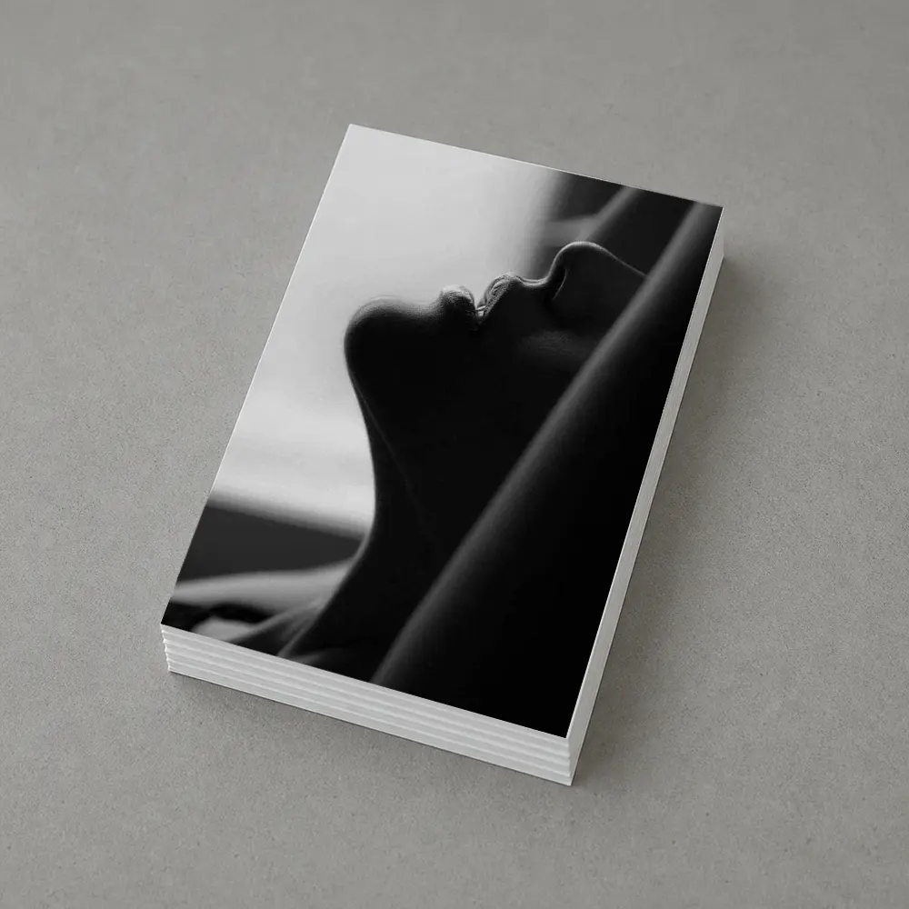 Black and White Female Profile Silhouette Art – Postcards