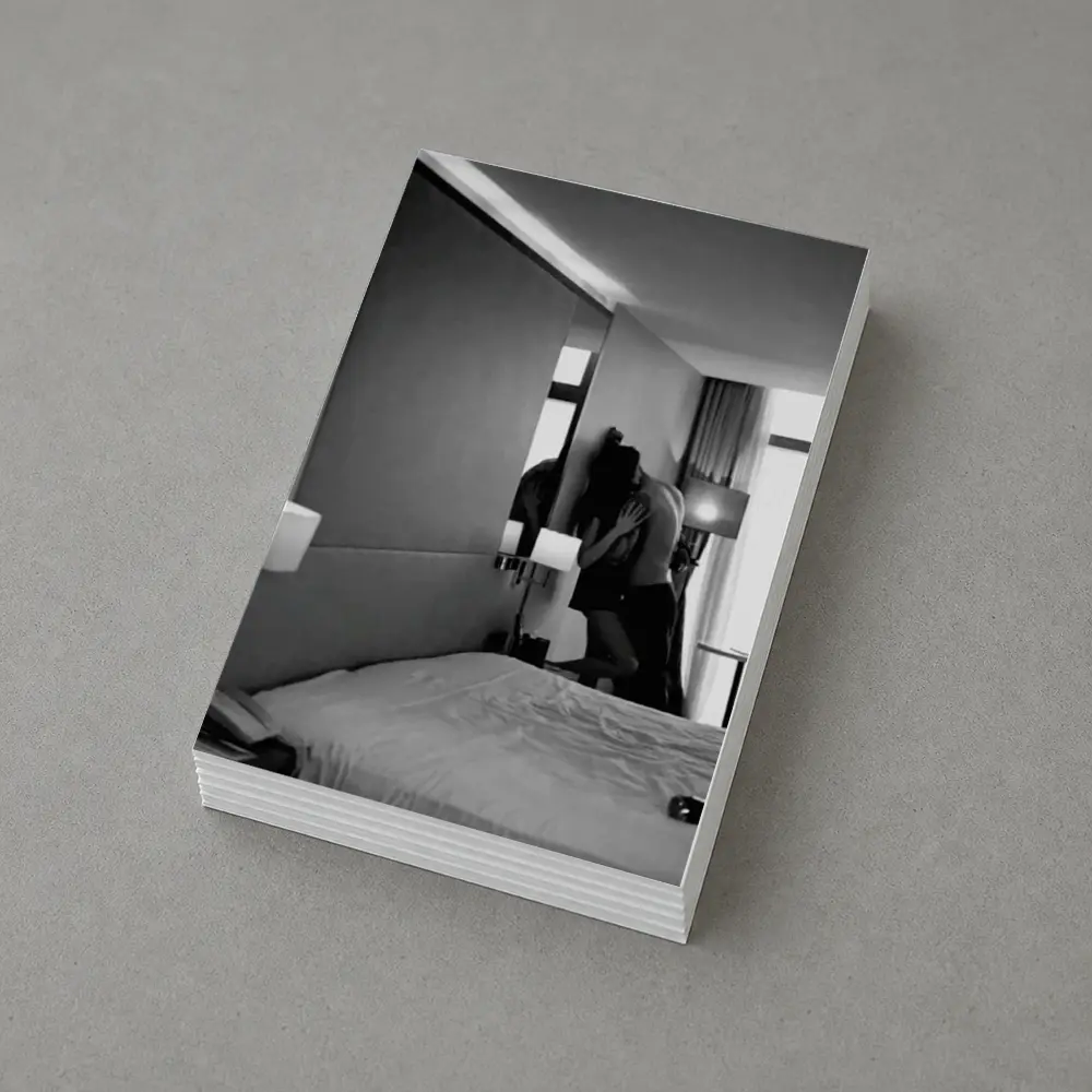 Couple Kissing Black White Hotel Room – Postcards