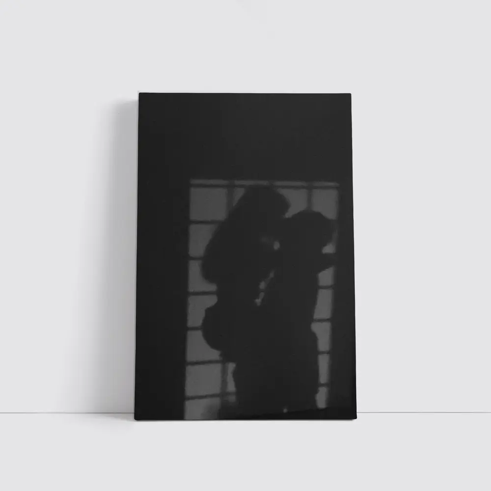 Couple Shadow Silhouette Dark Window Light – Wall Art