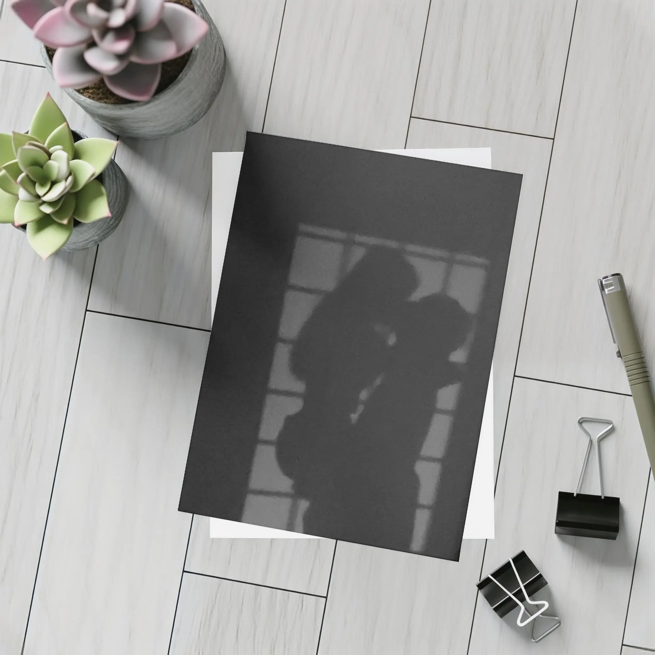 Couple Shadow Silhouette Dark Window Light – Postcards
