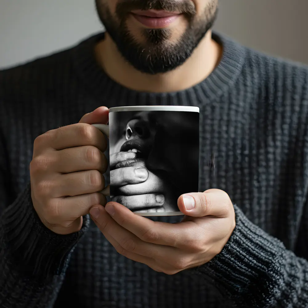 Black and White Intimate Hands Close Up – Mugs