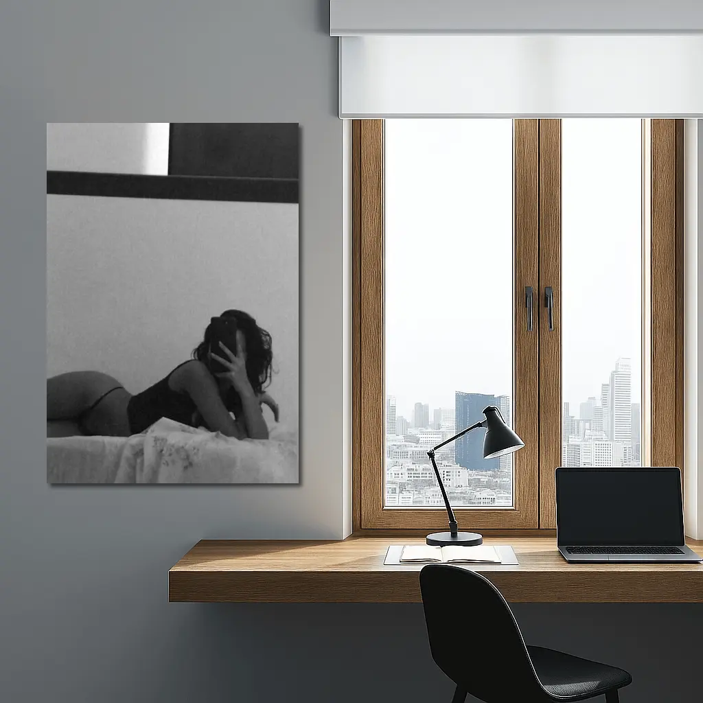 Black and White Woman Lingerie Bedroom Art – Wall Art