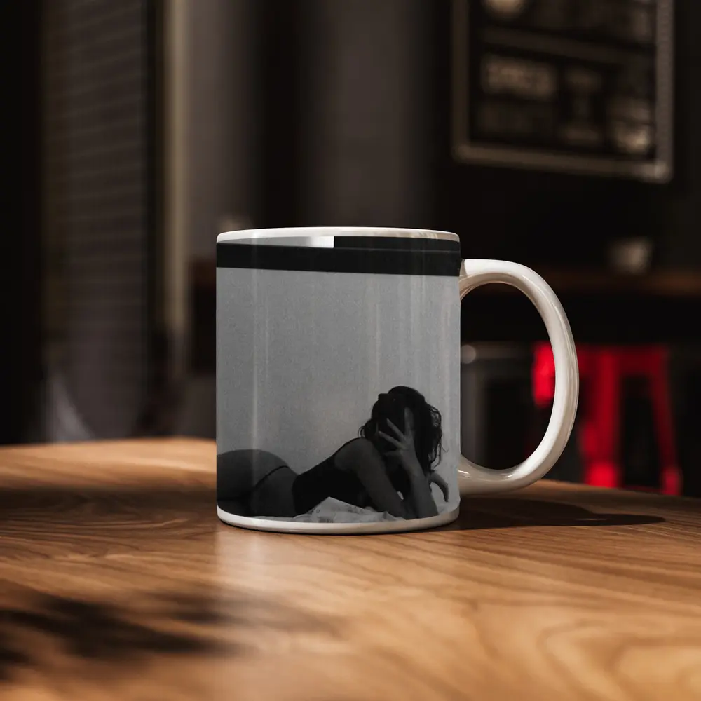Black and White Woman Lingerie Bedroom Art – Mugs