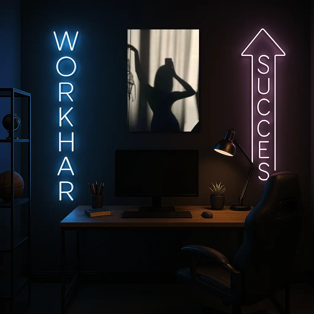 Woman Silhouette Shadow Black White Photography – Wall Art