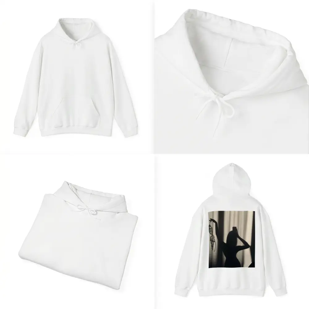 Woman Silhouette Shadow Black White Photography – Hoodies