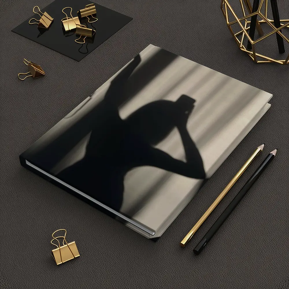 Woman Silhouette Shadow Black White Photography – Notebooks