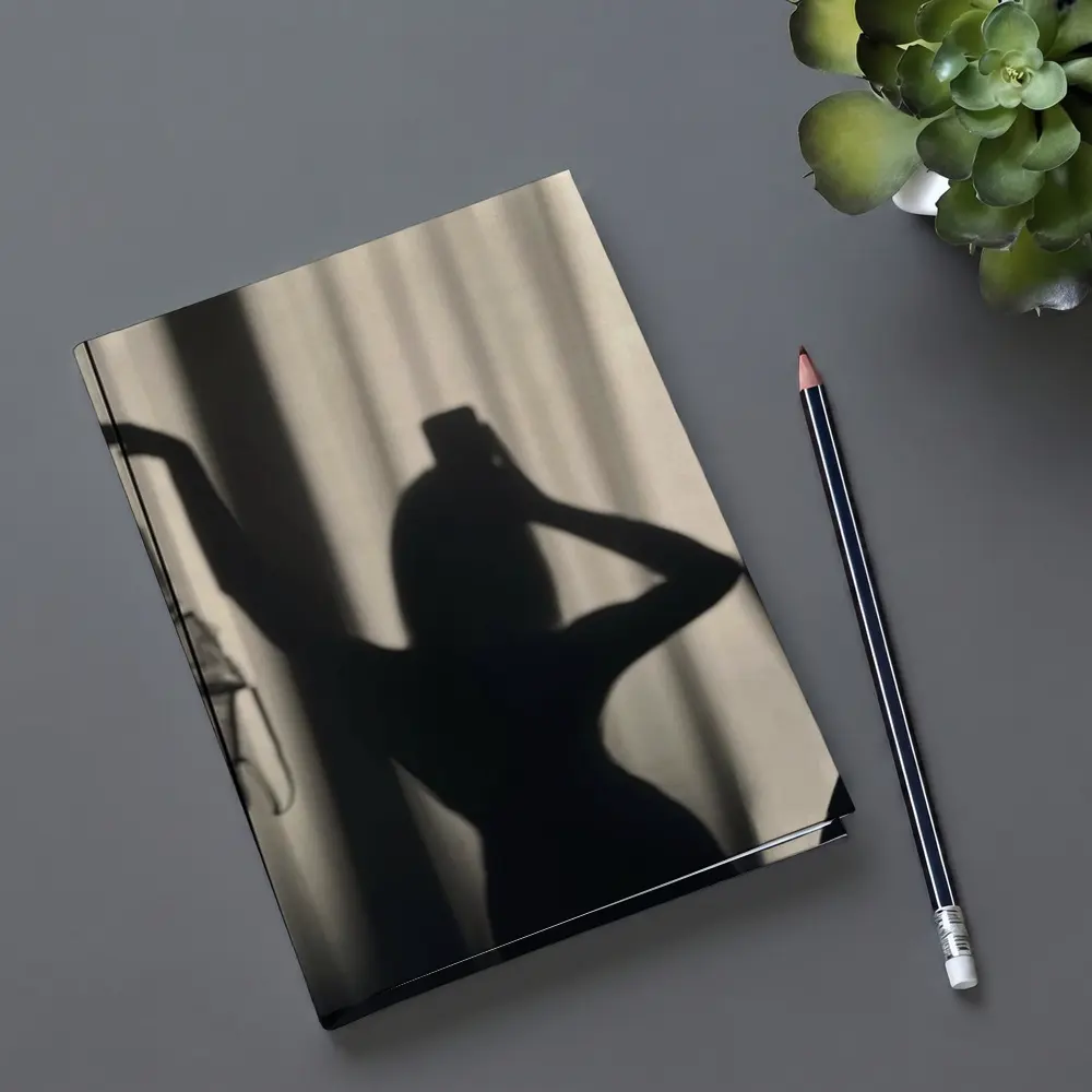Woman Silhouette Shadow Black White Photography – Notebooks