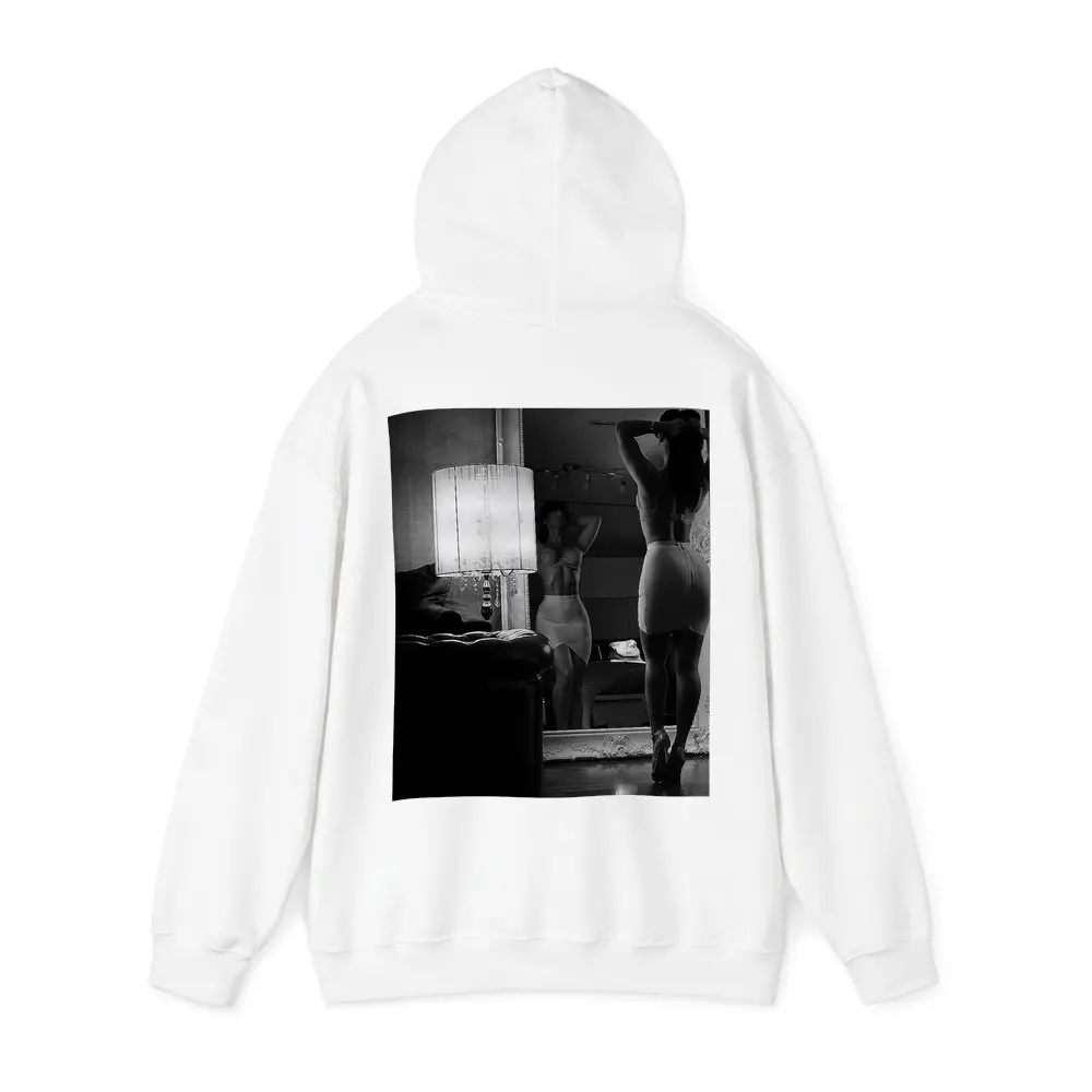 Woman Mirror Reflection Black White Boudoir – Hoodies
