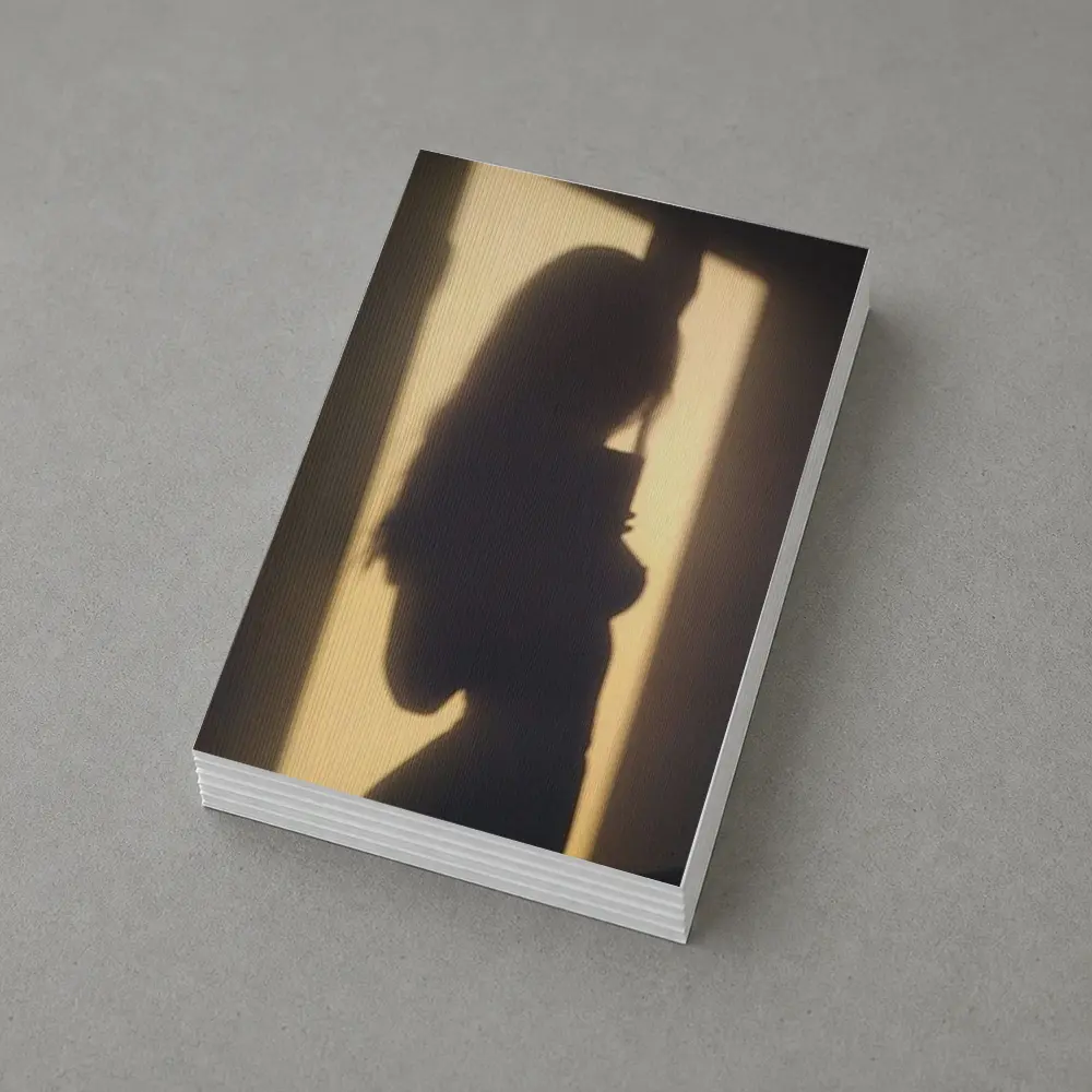 Woman Silhouette Shadow On Beige Wall – Postcards