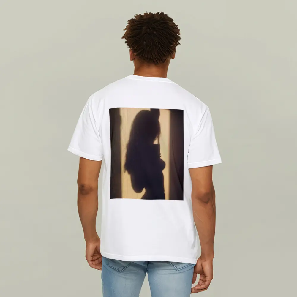 Woman Silhouette Shadow On Beige Wall – T-Shirts