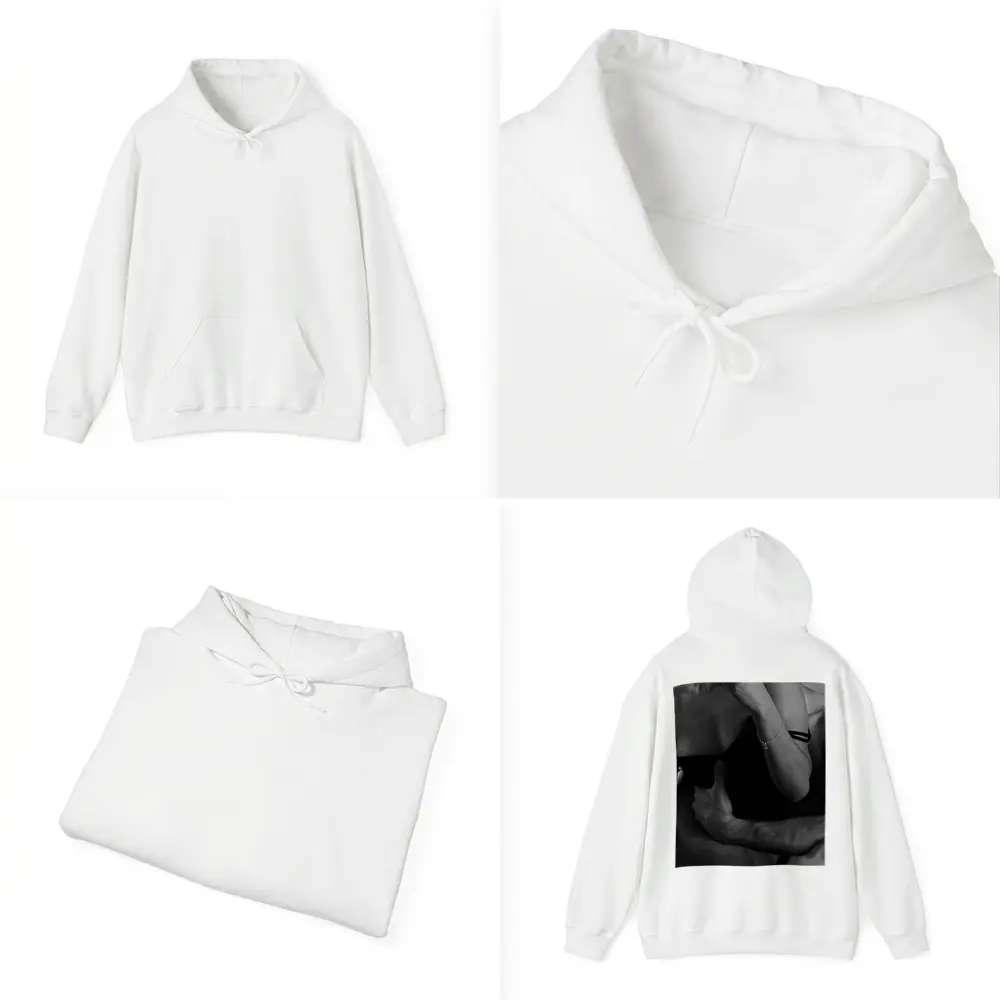 Black and White Couple Embrace Intimate Photography – Hoodies