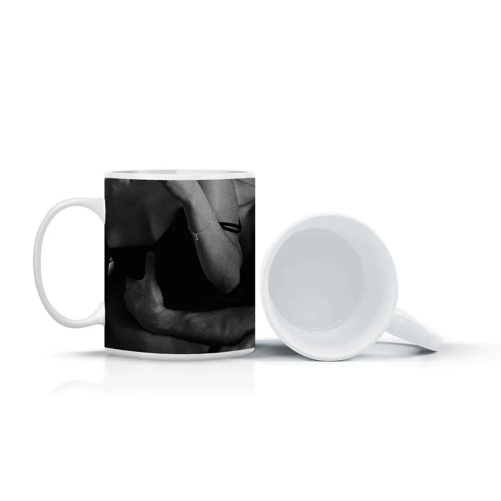 Black and White Couple Embrace Intimate Photography – Mugs