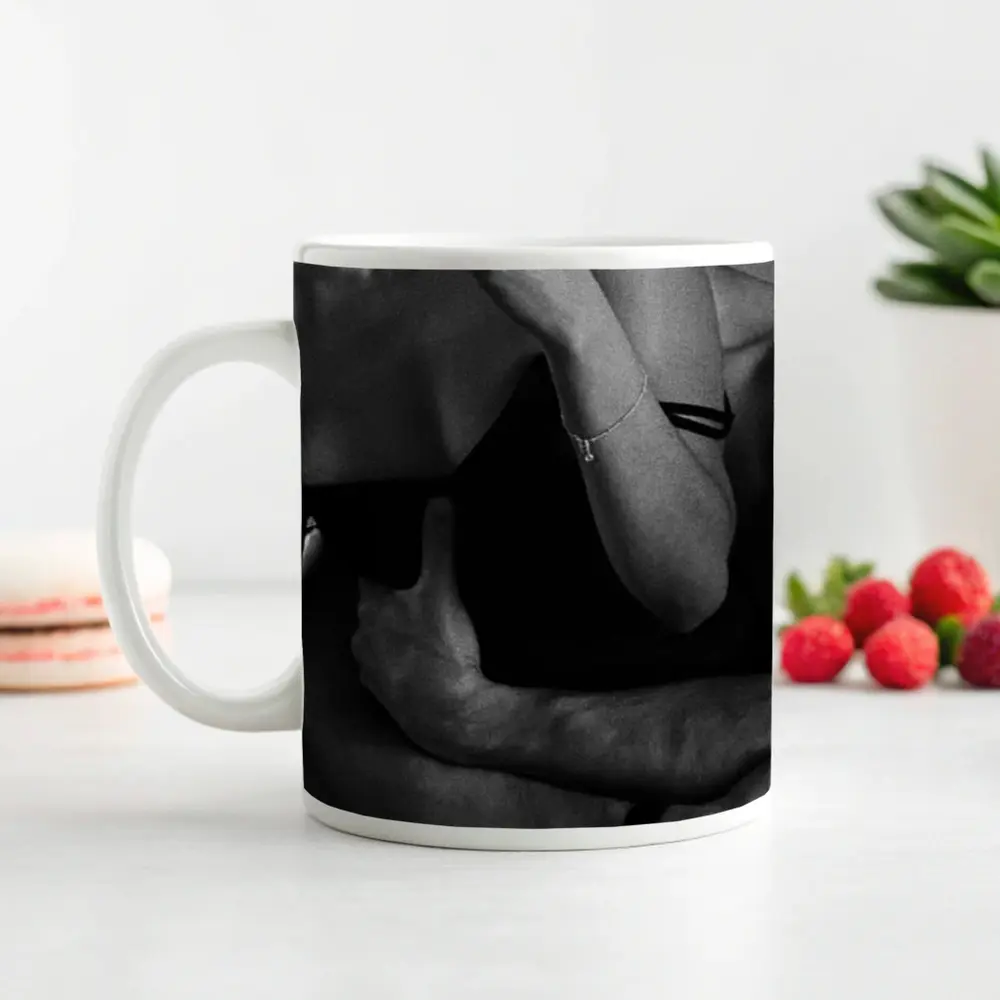 Black and White Couple Embrace Intimate Photography – Mugs