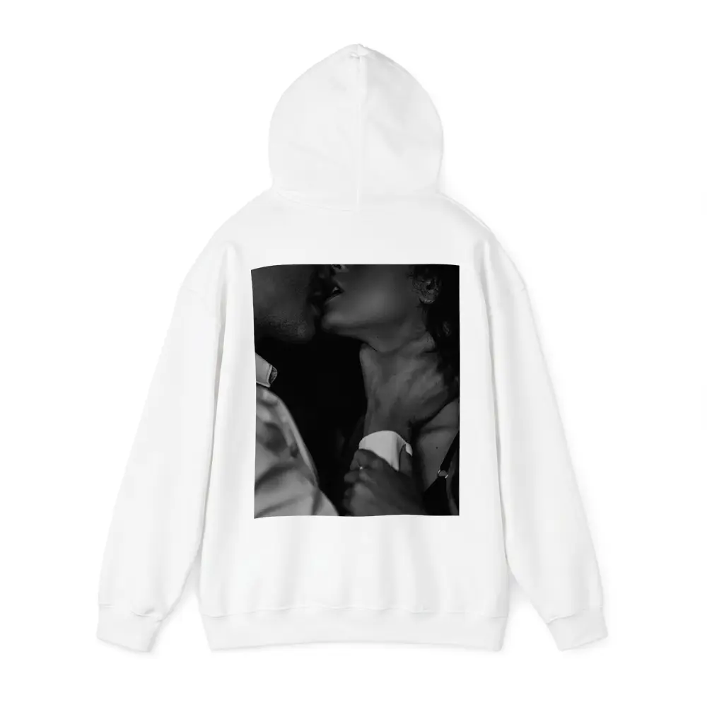Intimate Black and White Couple Kiss Portrait – Hoodies