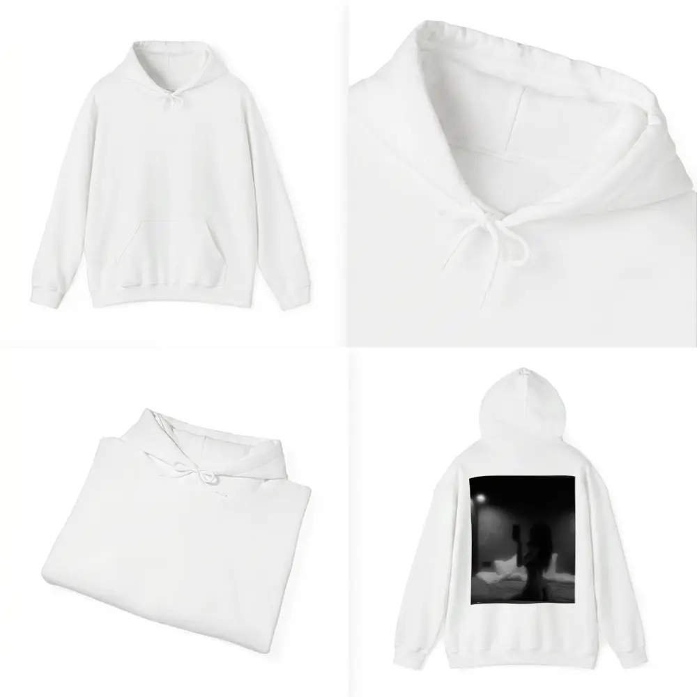 Woman Silhouette Black White Bedroom Night – Hoodies