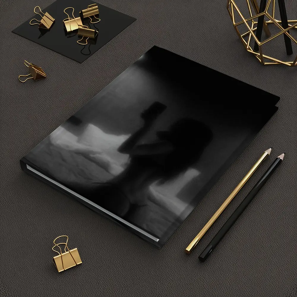 Woman Silhouette Black White Bedroom Night – Notebooks