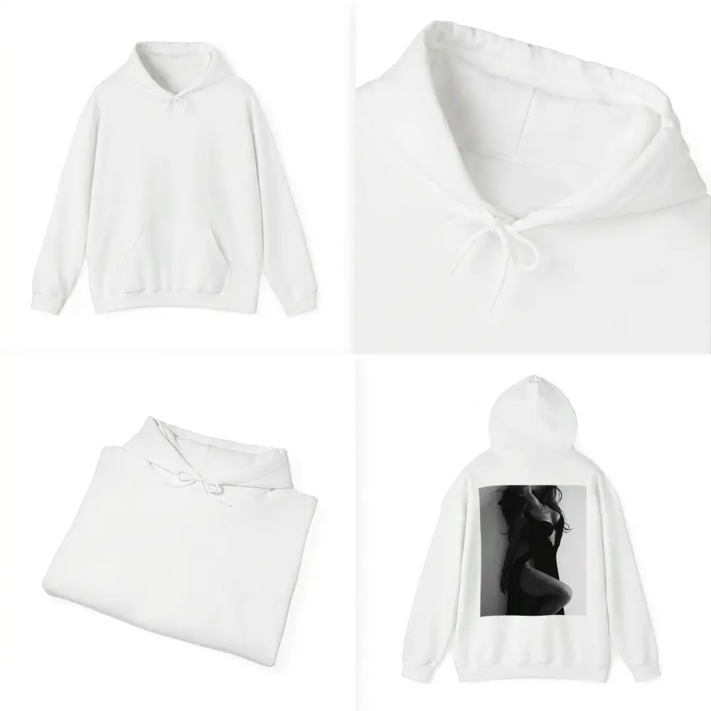 Black and White Elegant Woman Fashion Portrait – Hoodies