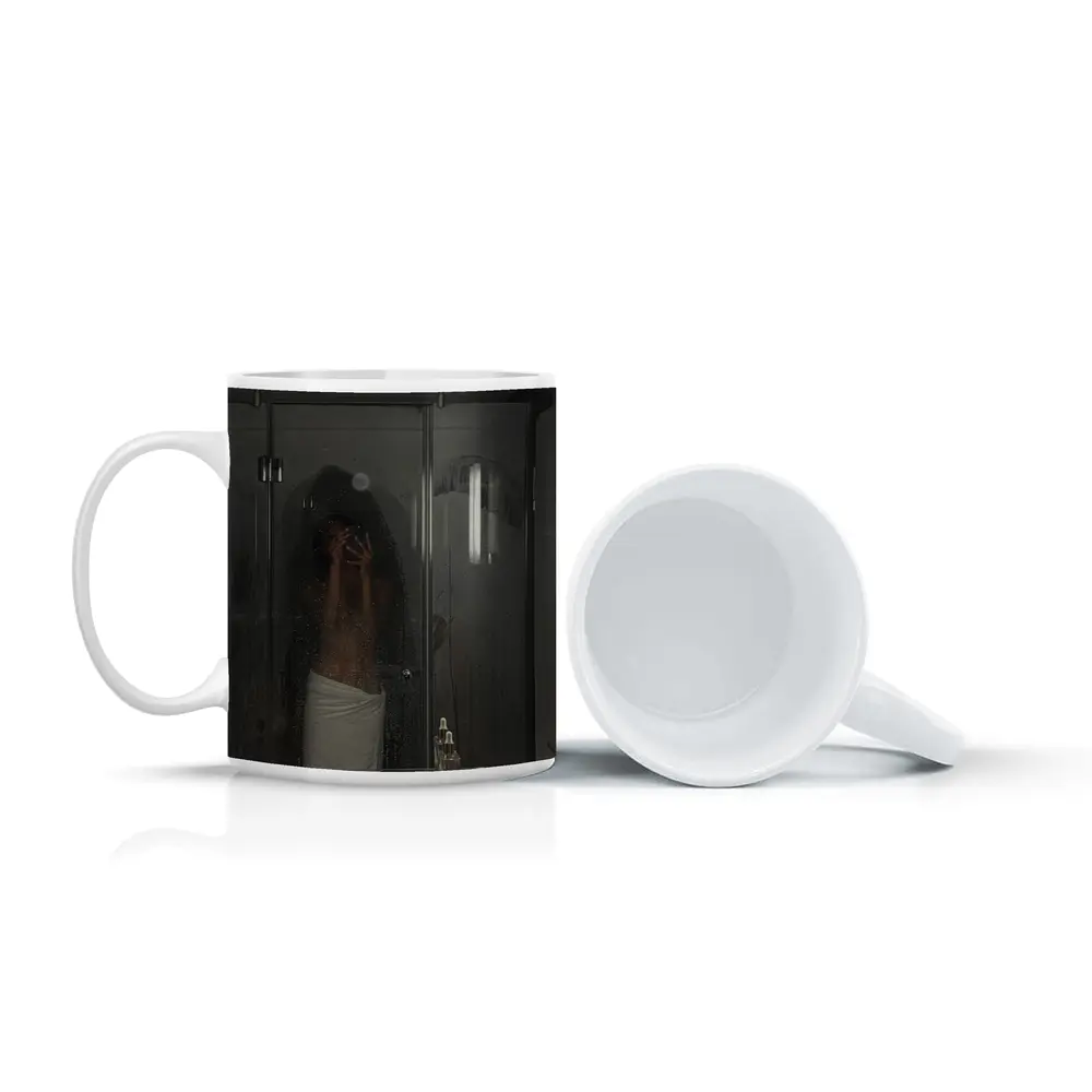 Woman in Towel Steamy Bathroom Mirror – Mugs