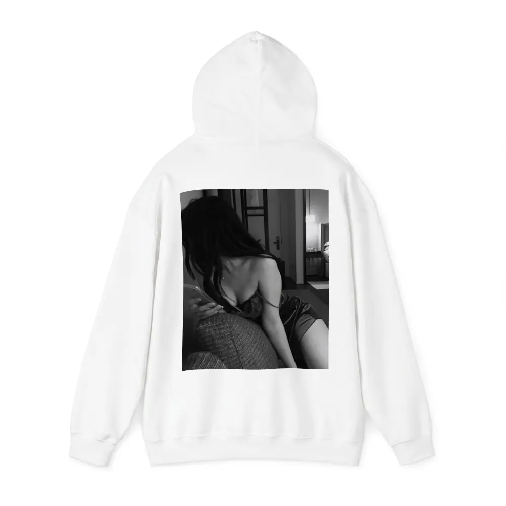 Black and White Woman Hotel Room Photo – Hoodies