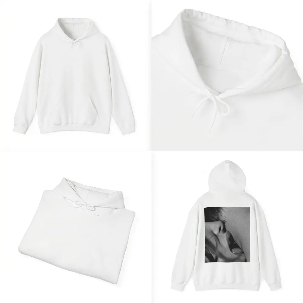 Black and White Intimate Kiss Close Up – Hoodies