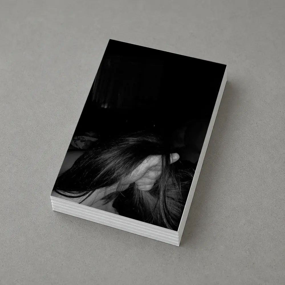 Black and White Woman Hair Dark Room – Postcards
