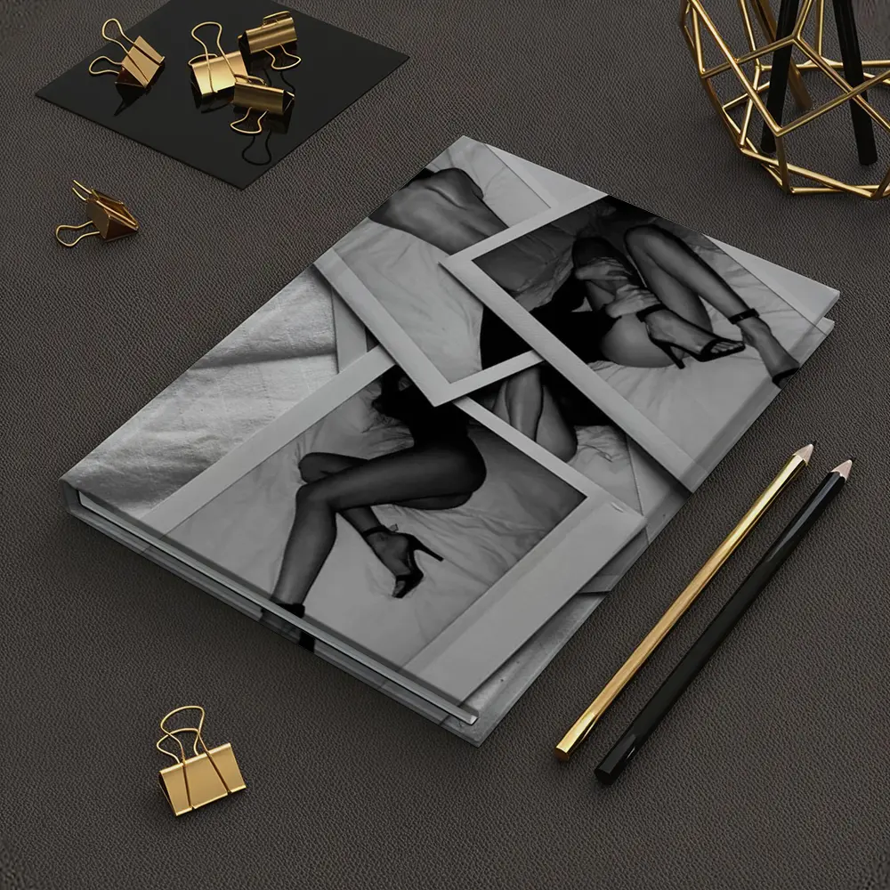 Black and White Polaroid Woman Bedroom Photography – Notebooks