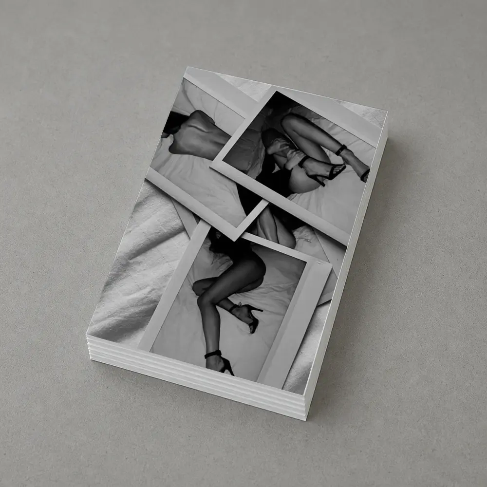 Black and White Polaroid Woman Bedroom Photography – Postcards