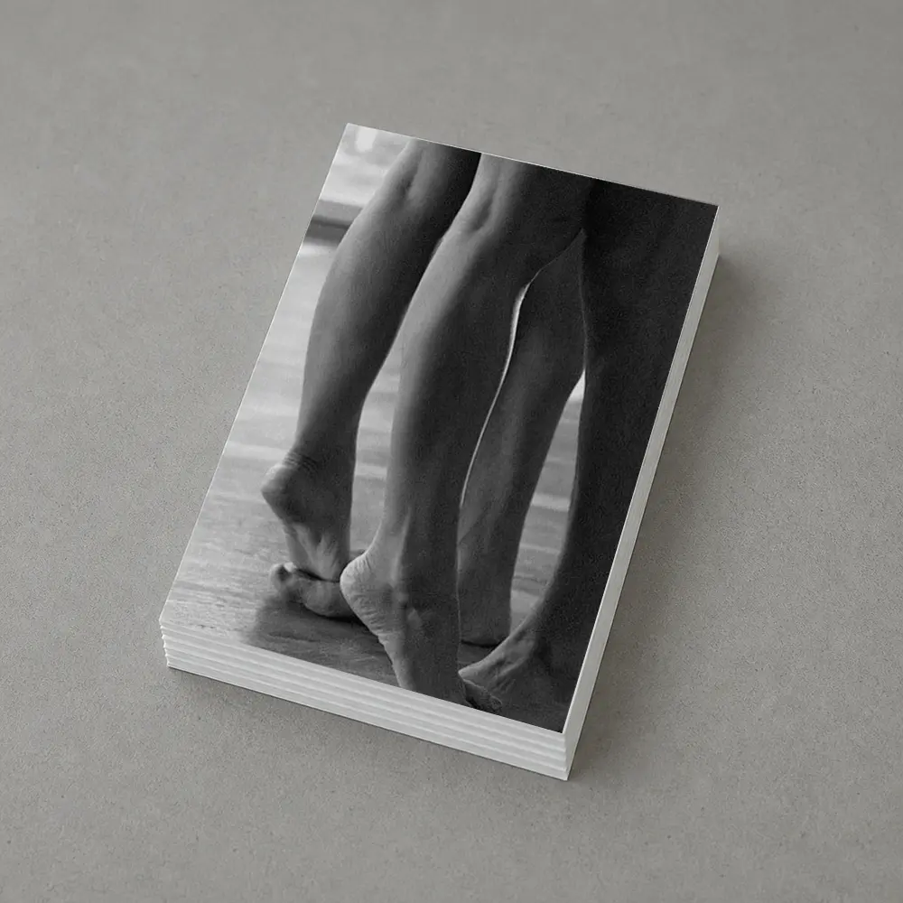 Two Figures Standing Close Black White – Postcards