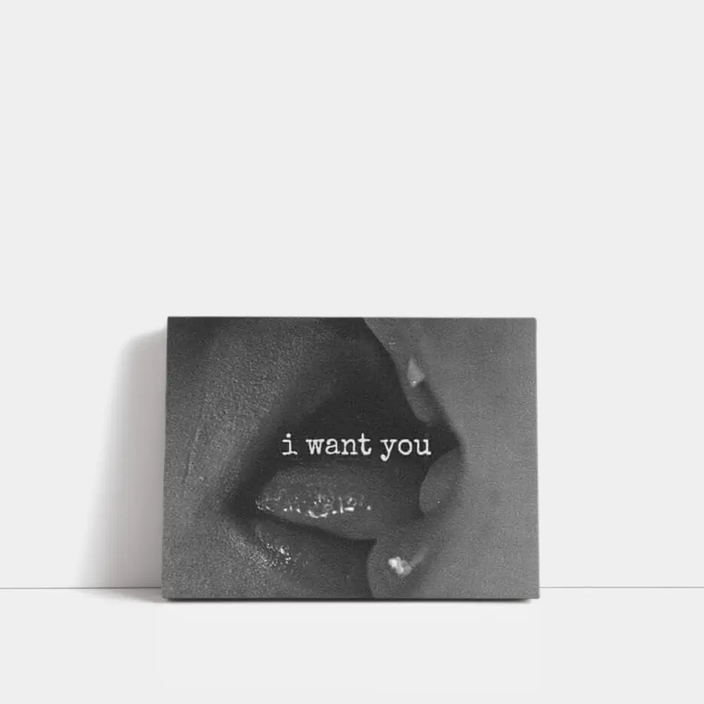 I Want You Black White Lips Kiss – Wall Art