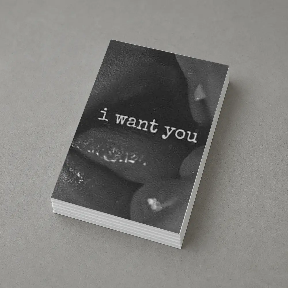 I Want You Black White Lips Kiss – Postcards