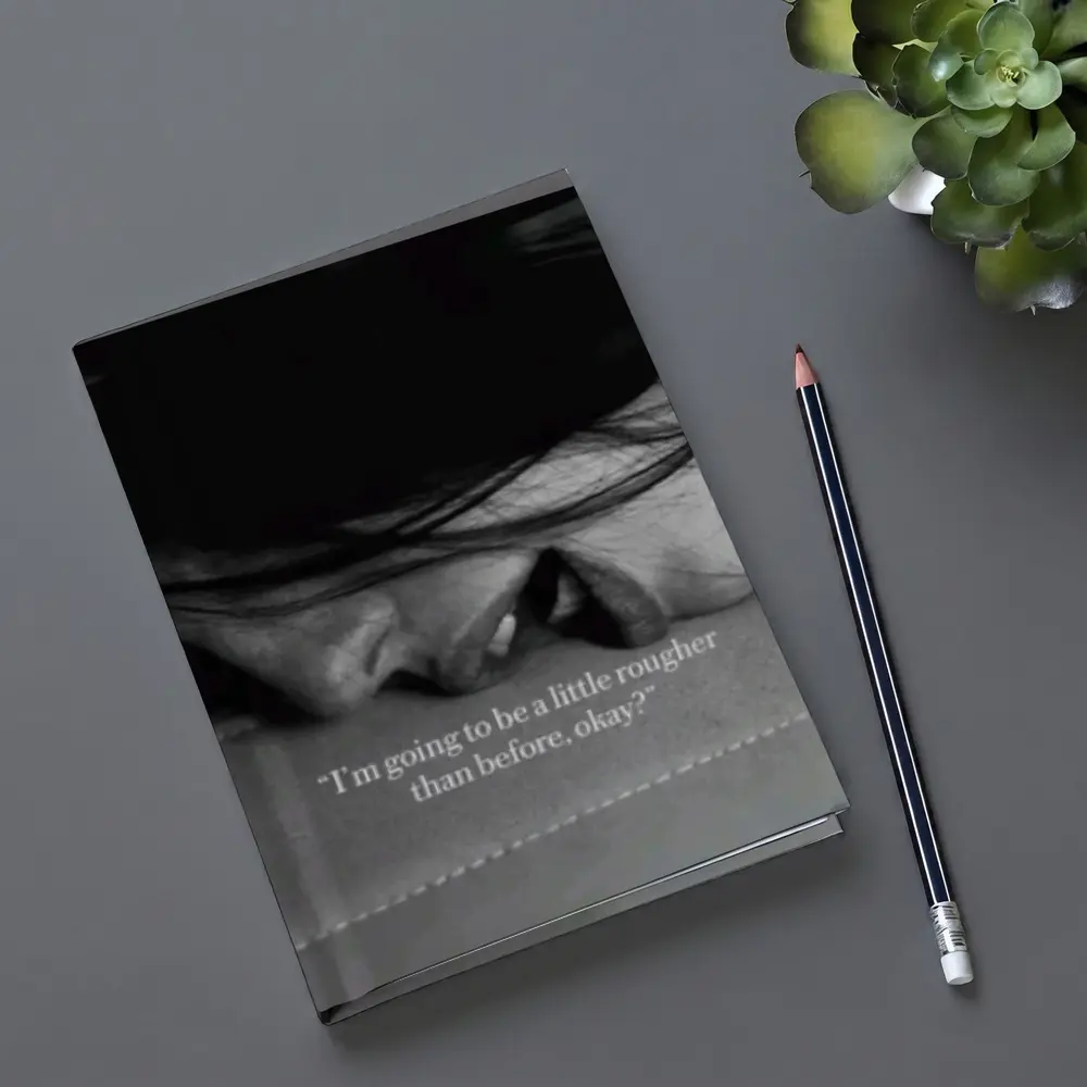 Intimate Black and White Romantic Couple Close – Notebooks