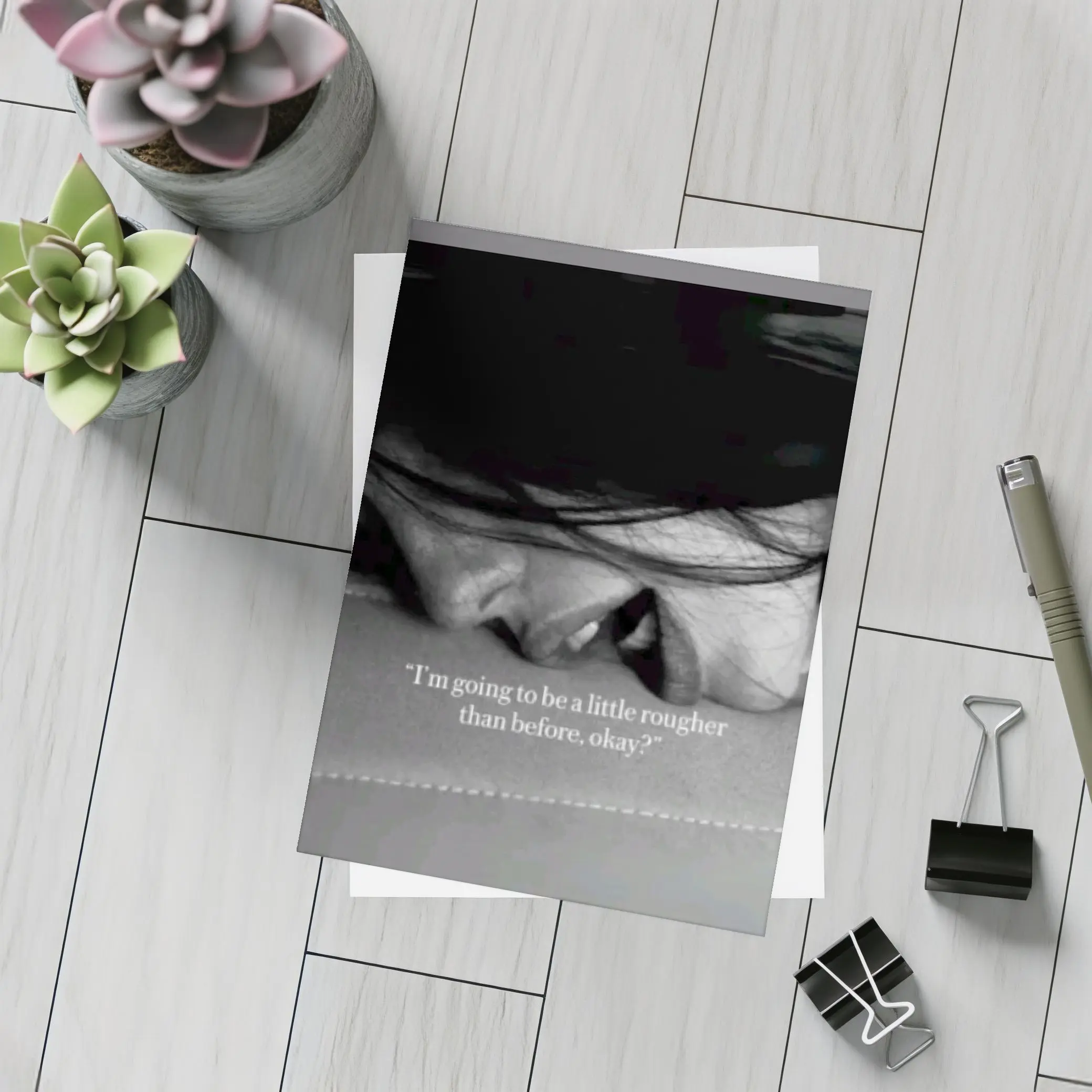 Intimate Black and White Romantic Couple Close – Postcards