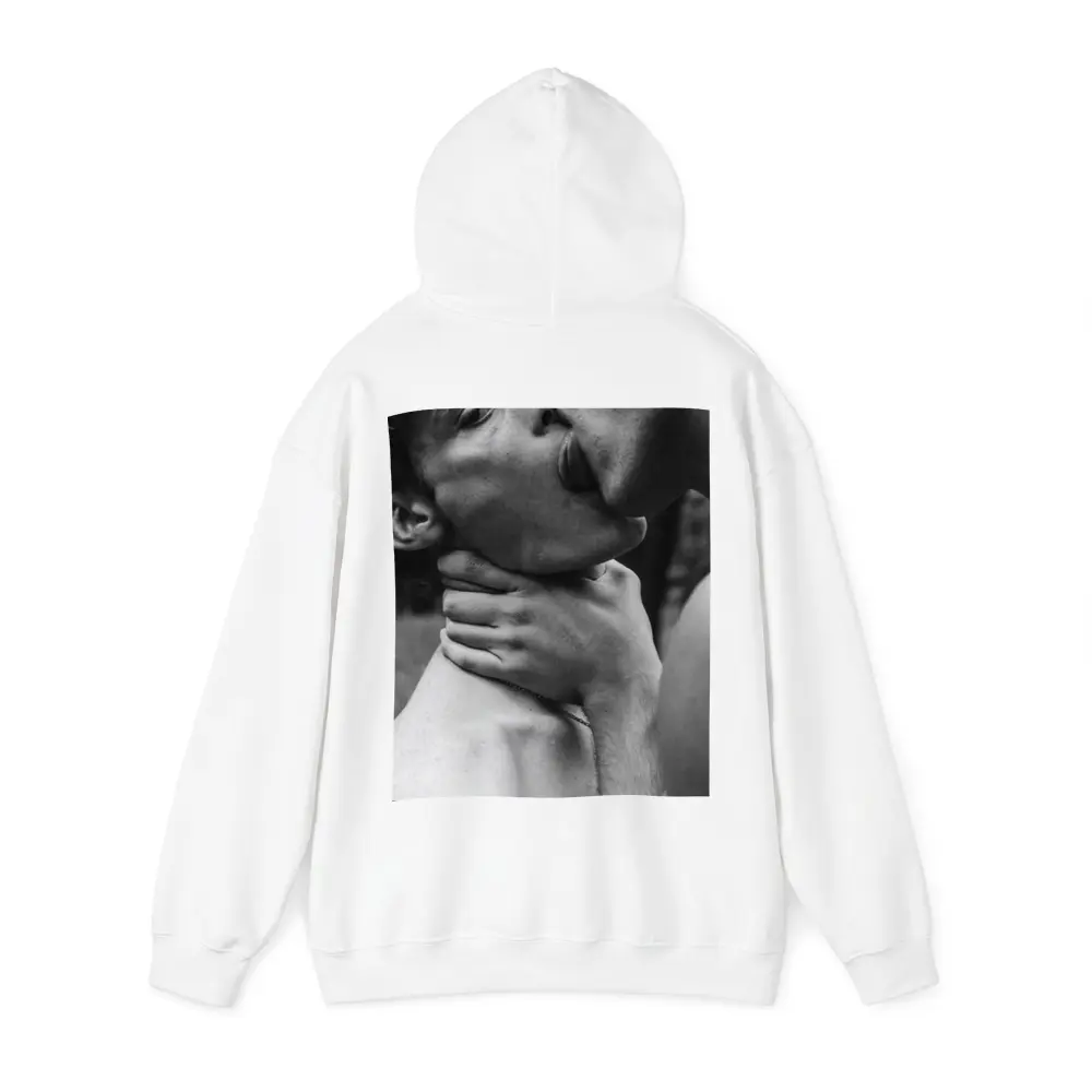 Black and White Intimate Couple Neck Kiss – Hoodies