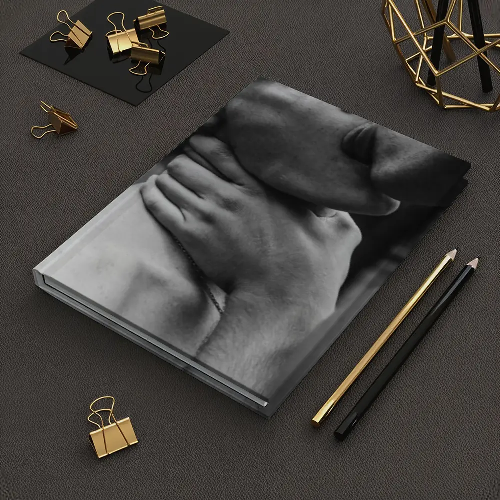 Black and White Intimate Couple Neck Kiss – Notebooks
