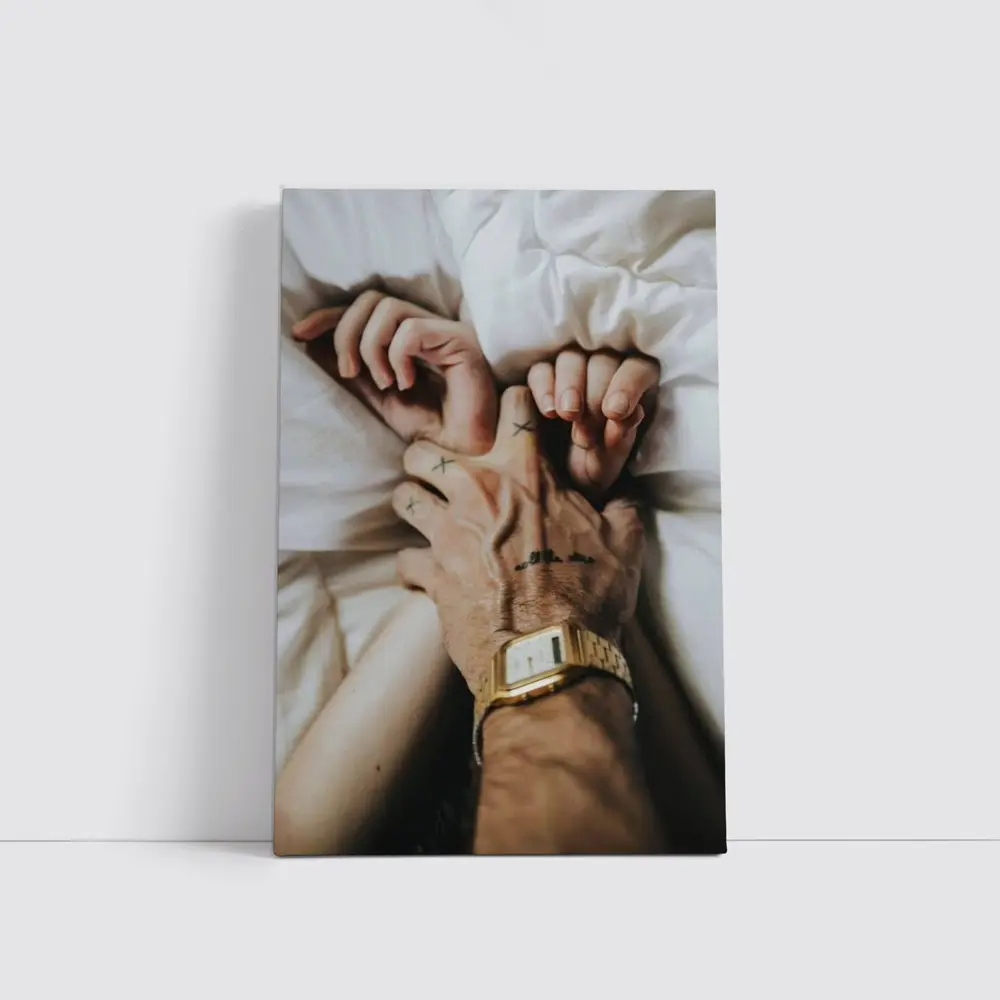 Couple Holding Hands Gold Watch Tattoos – Wall Art
