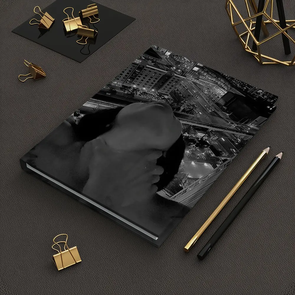 Woman City Night View Black White – Notebooks