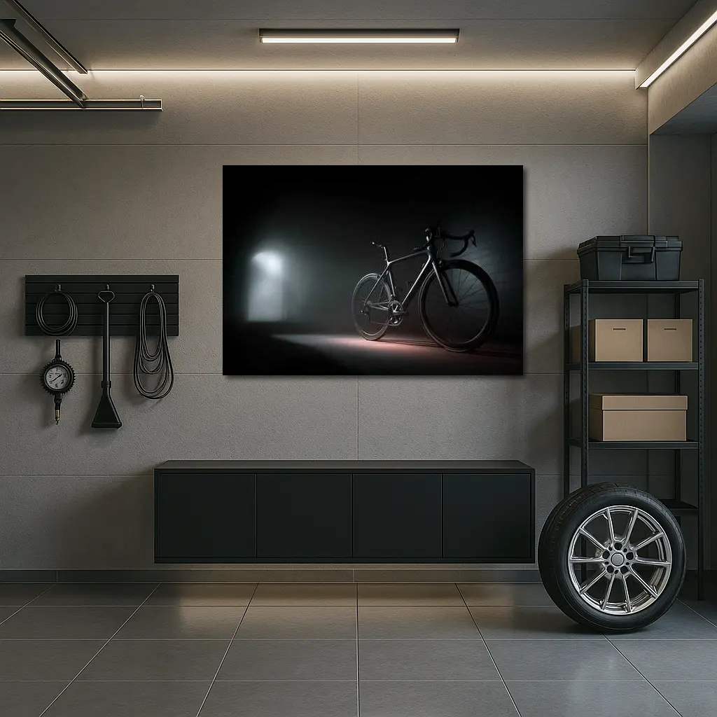 Road Bike Dark Moody Underground Tunnel Light – Wall Art