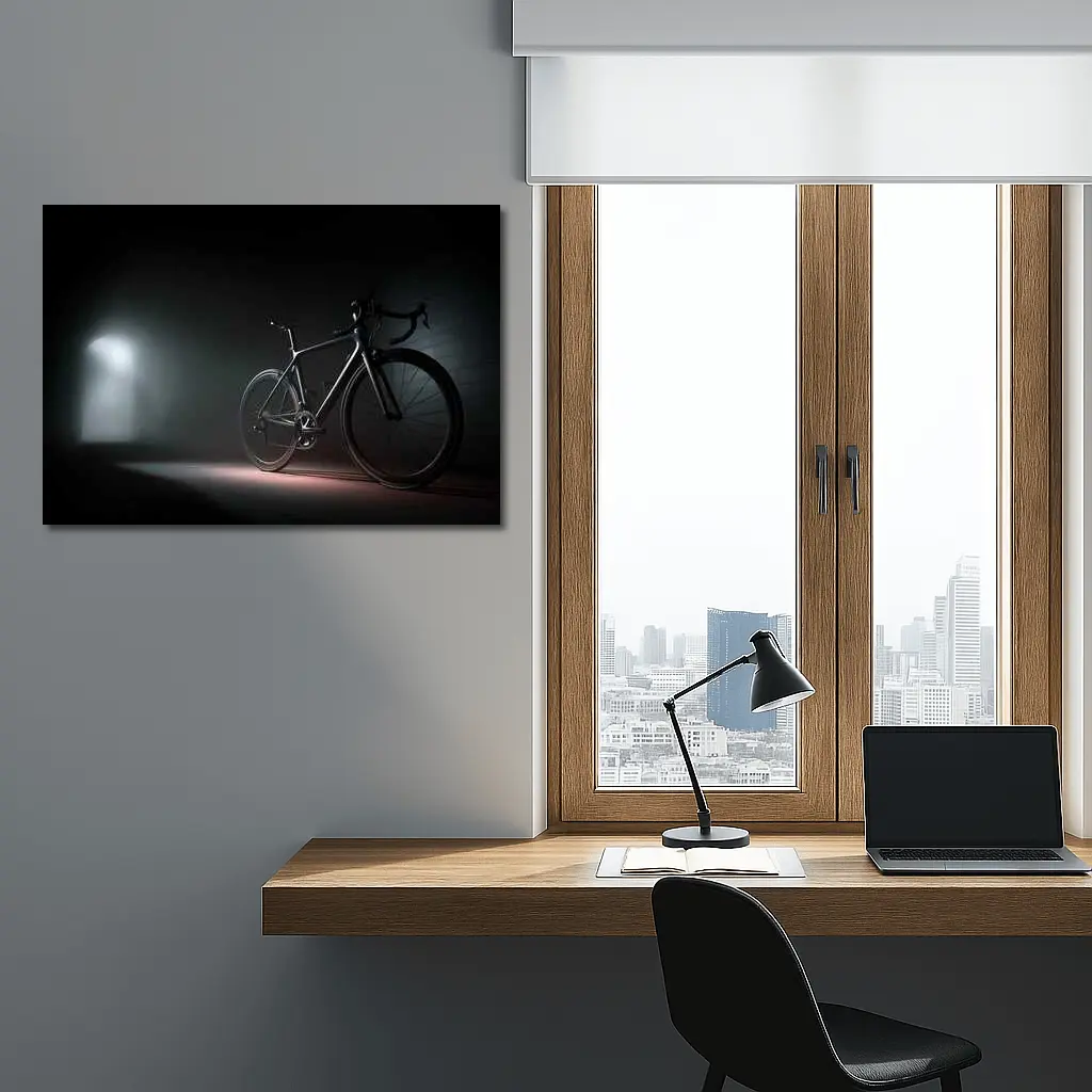 Road Bike Dark Moody Underground Tunnel Light – Wall Art