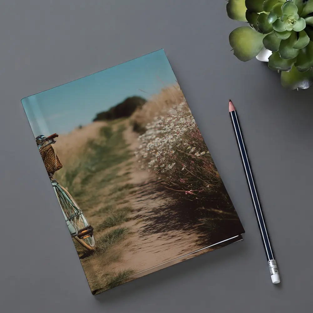 Vintage Mint Bicycle Country Path Wildflowers – Notebooks