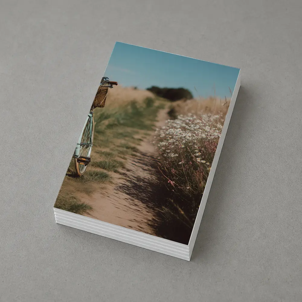 Vintage Mint Bicycle Country Path Wildflowers – Postcards