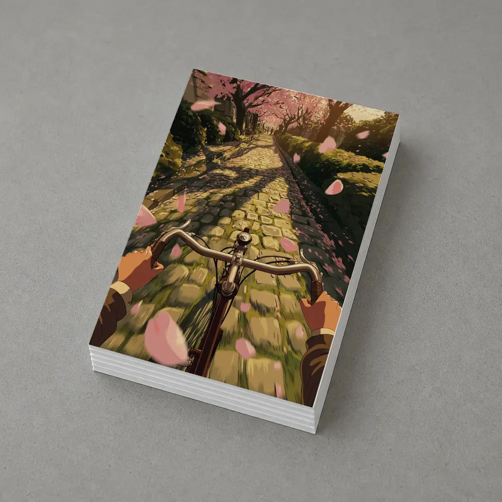 Anime Bicycle Ride Cherry Blossom Path – Postcards