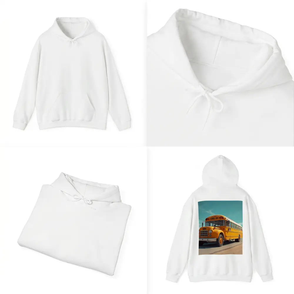Vintage Yellow School Bus Desert Road – Hoodies
